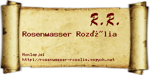 Rosenwasser Rozália névjegykártya